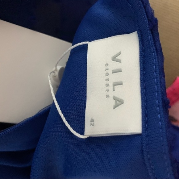 Vila Women’s Mazarine Blue Sheer Spot Smock Dress - Picture 10 of 16